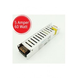 Yücel Slim LED Trafosu Iç Mekan 60 Watt 12V 5A Fiyatı