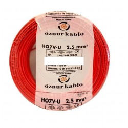 Öznur 2.5mm H07V-U NYA Kablo (Kırmızı)