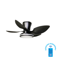 Vanti 30 Watt 71cm (28inç) Ledli Dekoratif Vantilatör Siyah KCF303